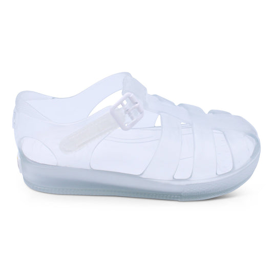 'Monaco' Unisex Clear with White Jelly Sandals