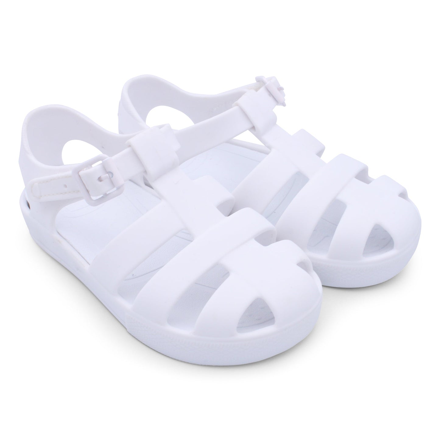 'Monaco' Unisex Matt White Jelly Sandals