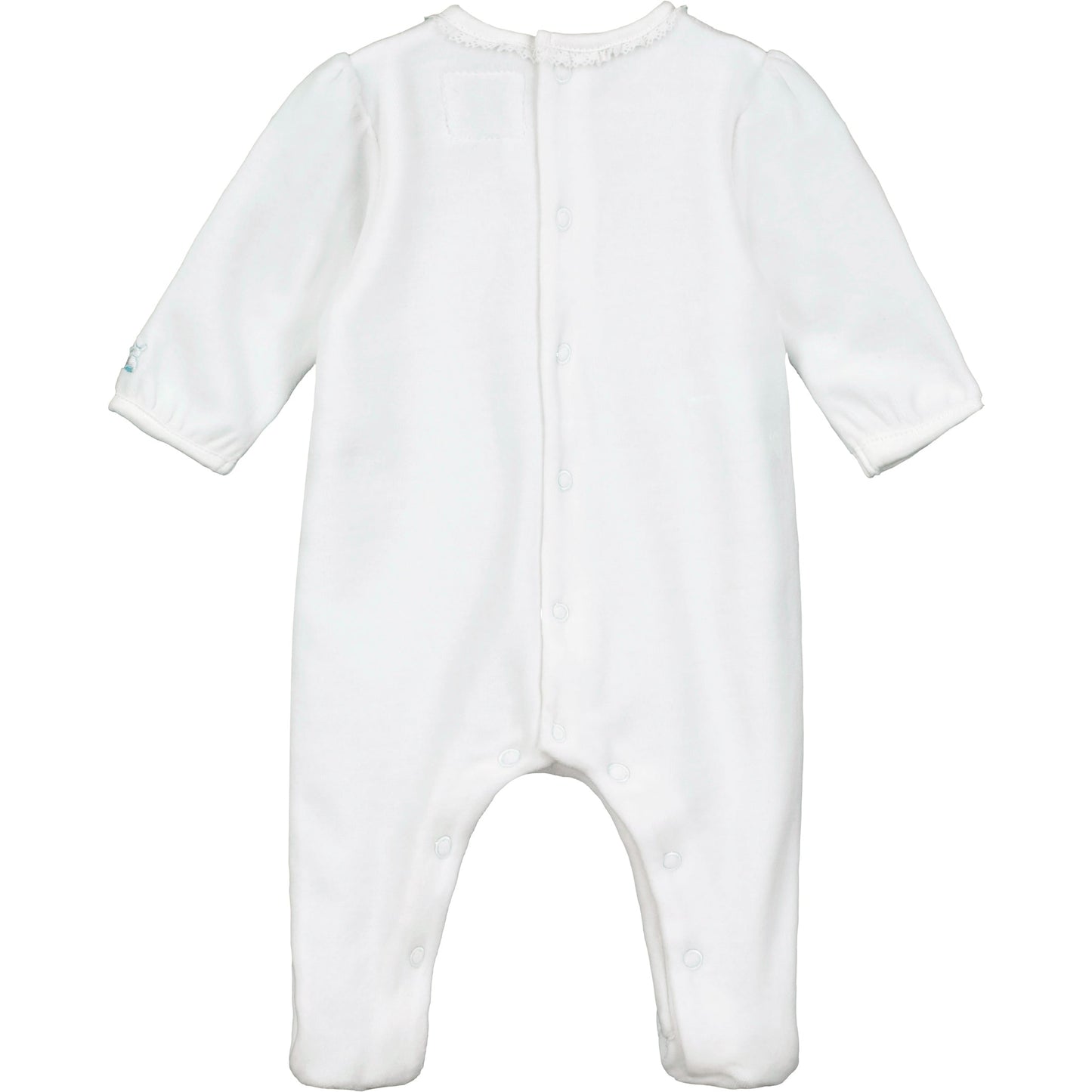Esme Navy Rosebuds Velour Babygrow