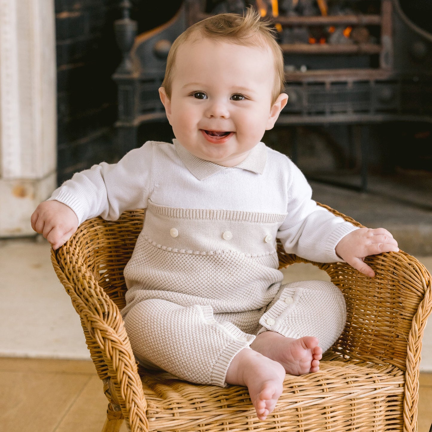Kenzie Boys Stone Smart Knitted All in One