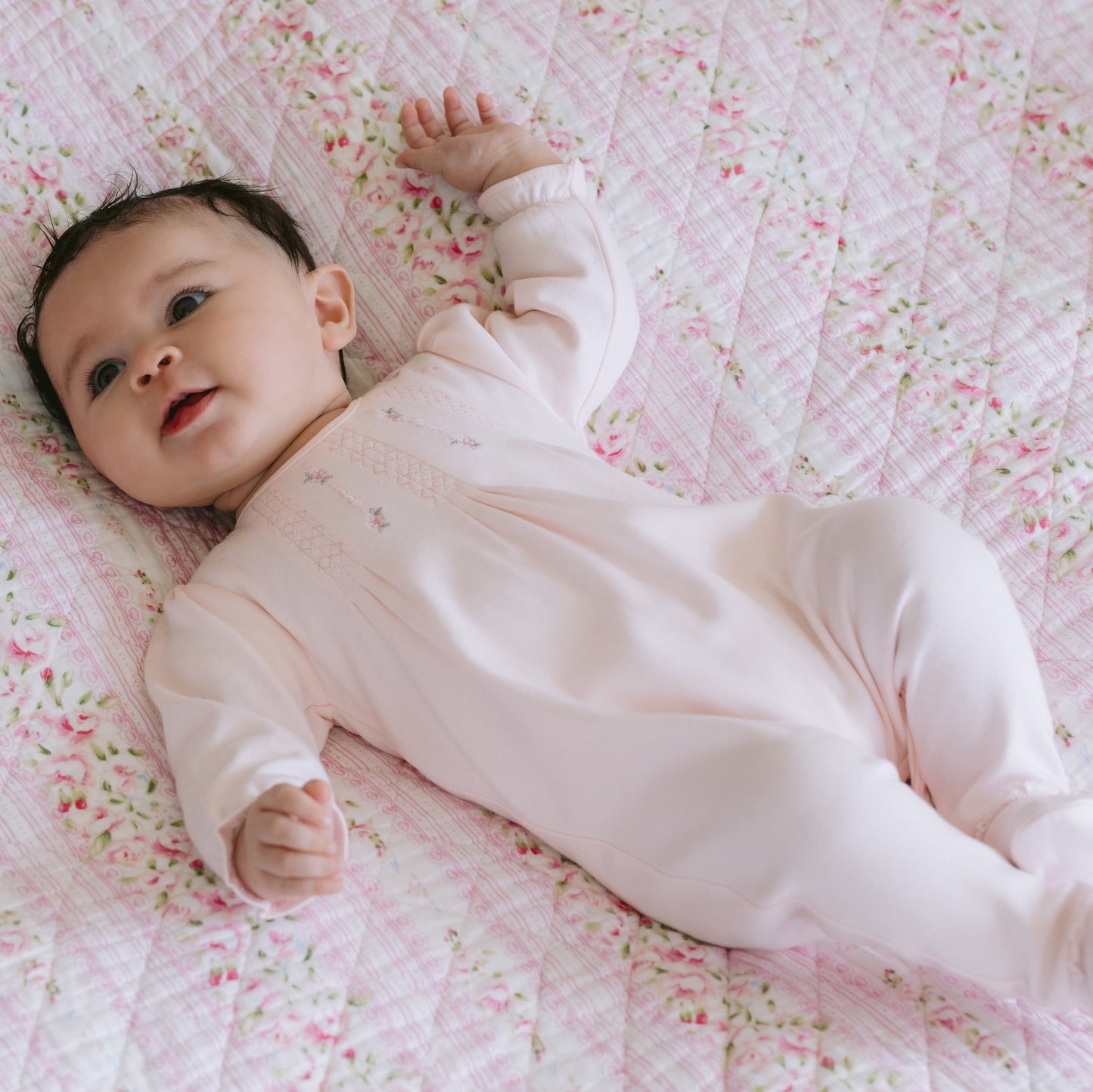 Kerry Baby Girls Pink Pretty Cotton Babygrow