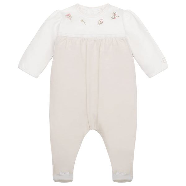Kira Baby Girls Stone Floral  Detail Babygrow