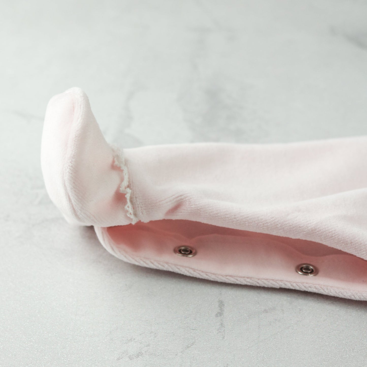 Katie Baby Girls Pink Velour Babygrow