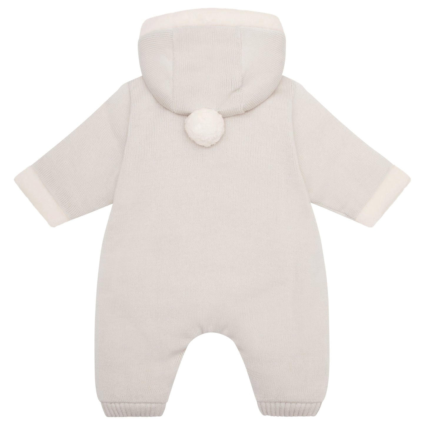 Kane Unisex Stone Knitted Pramsuit With Fur Trim