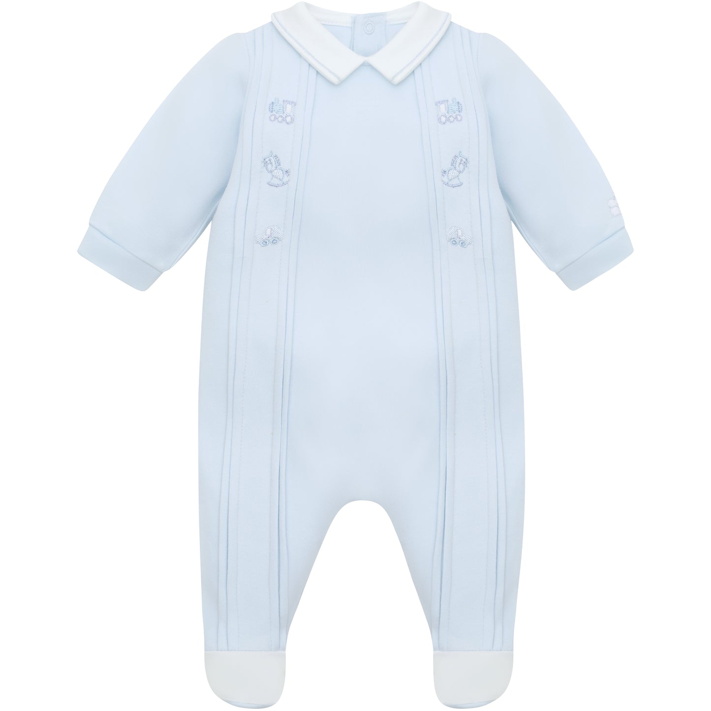 Lewis Boys Blue Toy Embroidery Babygrow