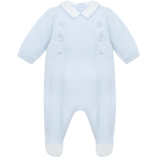 Lewis Boys Blue Toy Embroidery Babygrow