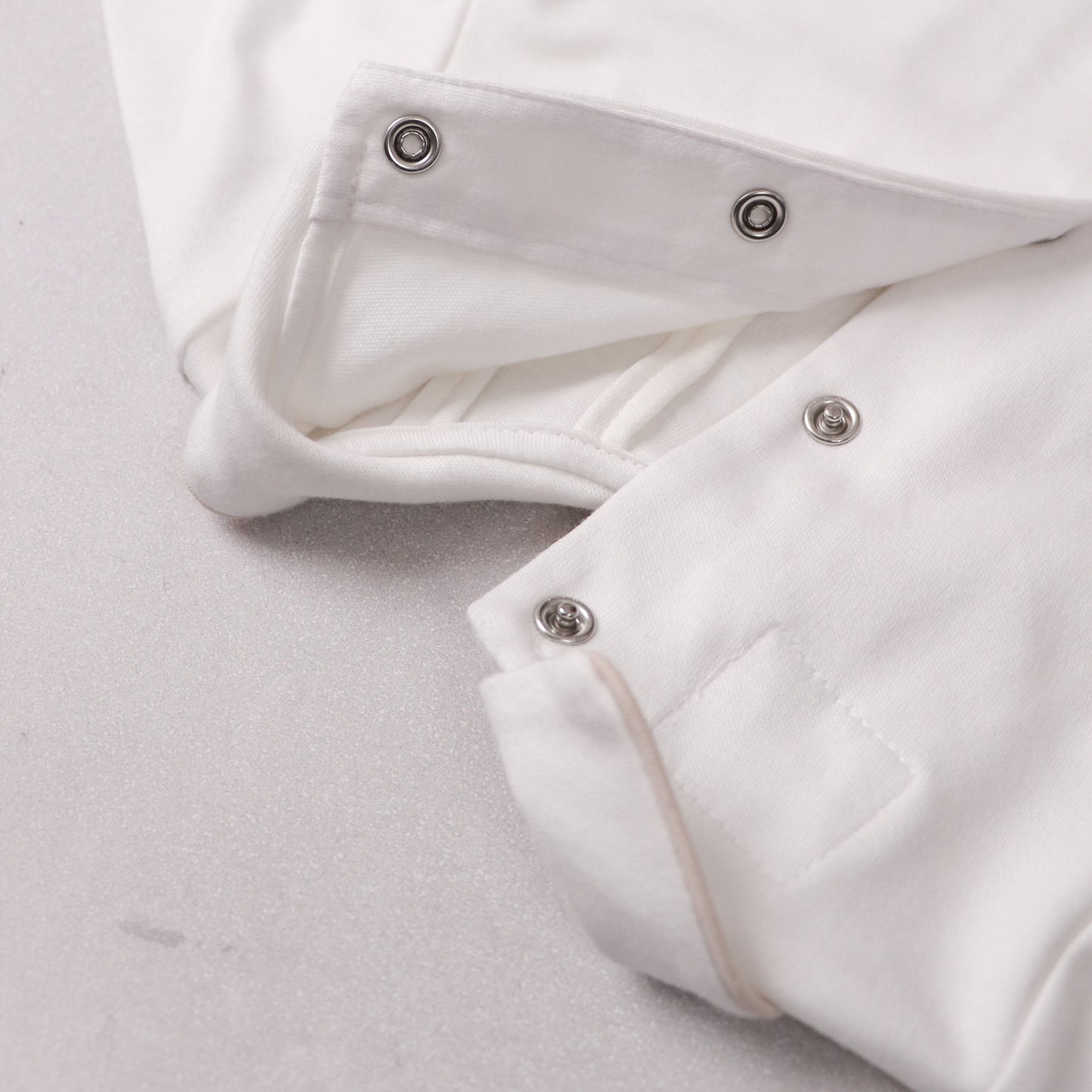 Lenny Unisex Stone & White Babygrow Twin Pack