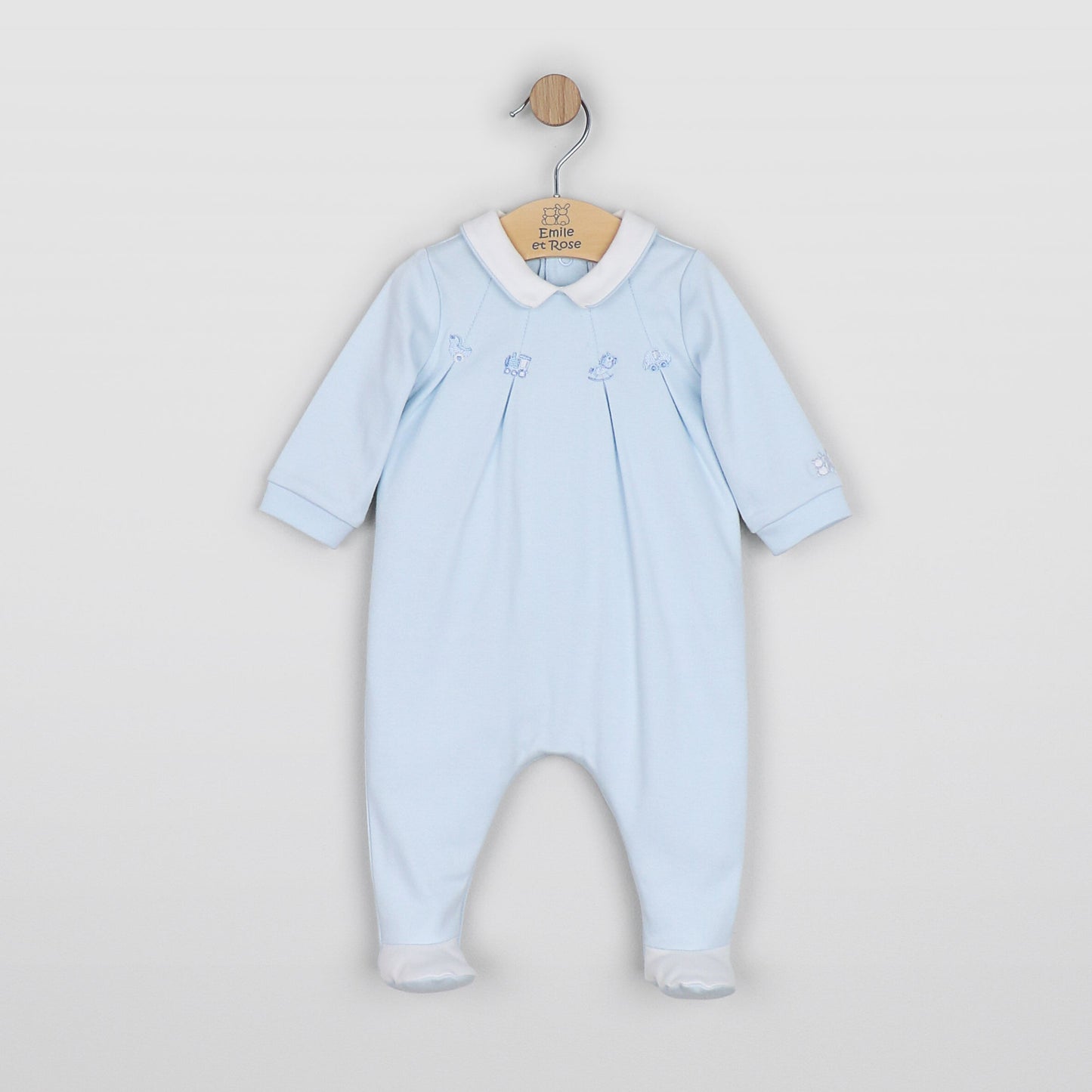 Lenny Boys Blue & White Babygrow Twin Pack