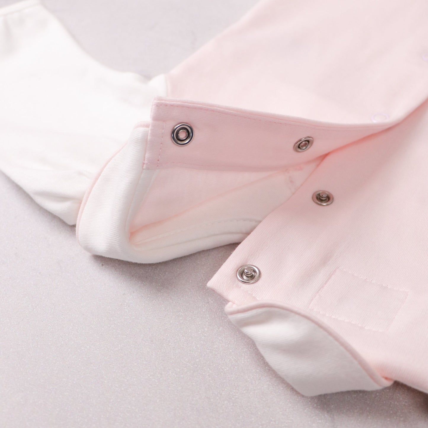 Leah Baby Girls Pink & White Cotton Babygrow