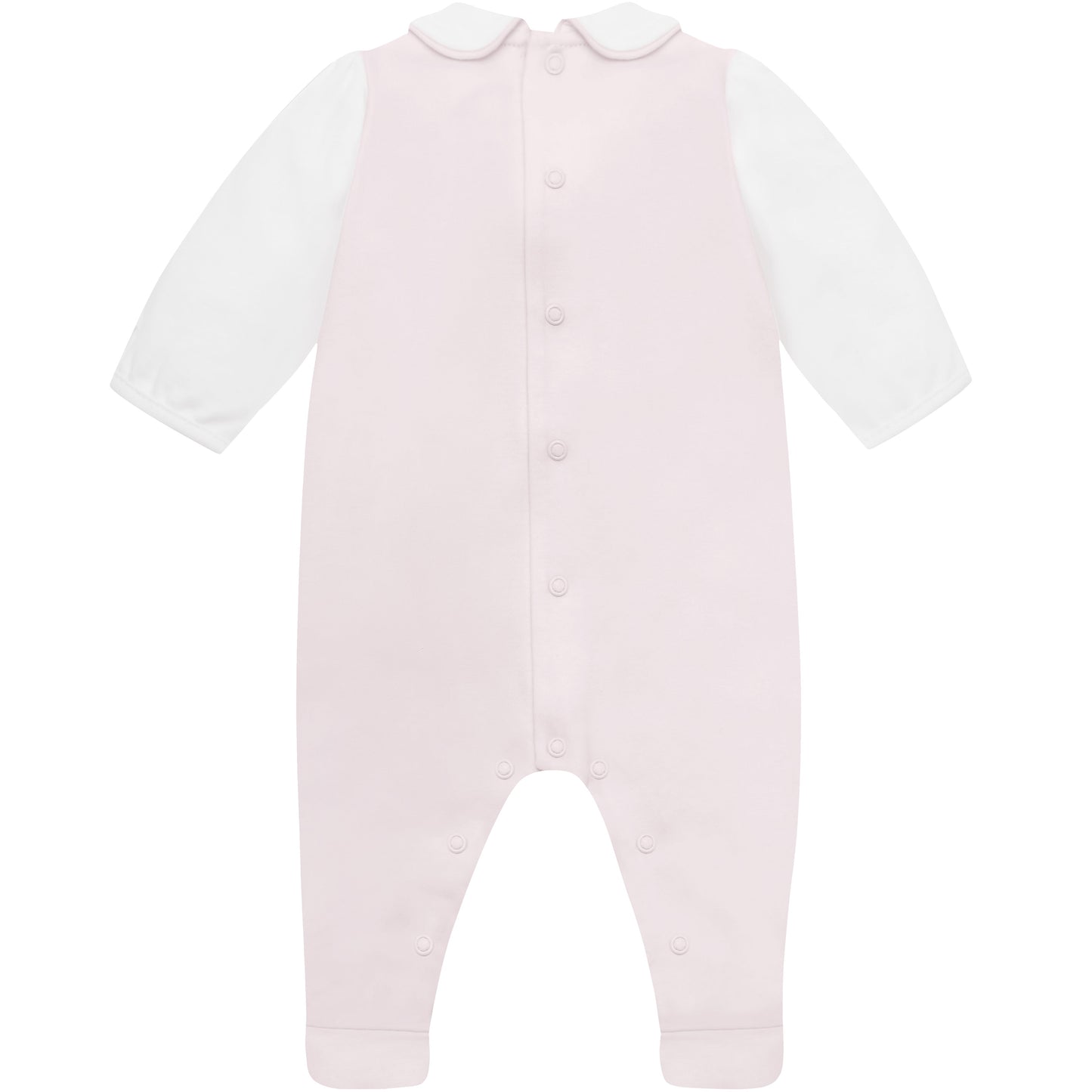Leah Baby Girls Pink & White Cotton Babygrow
