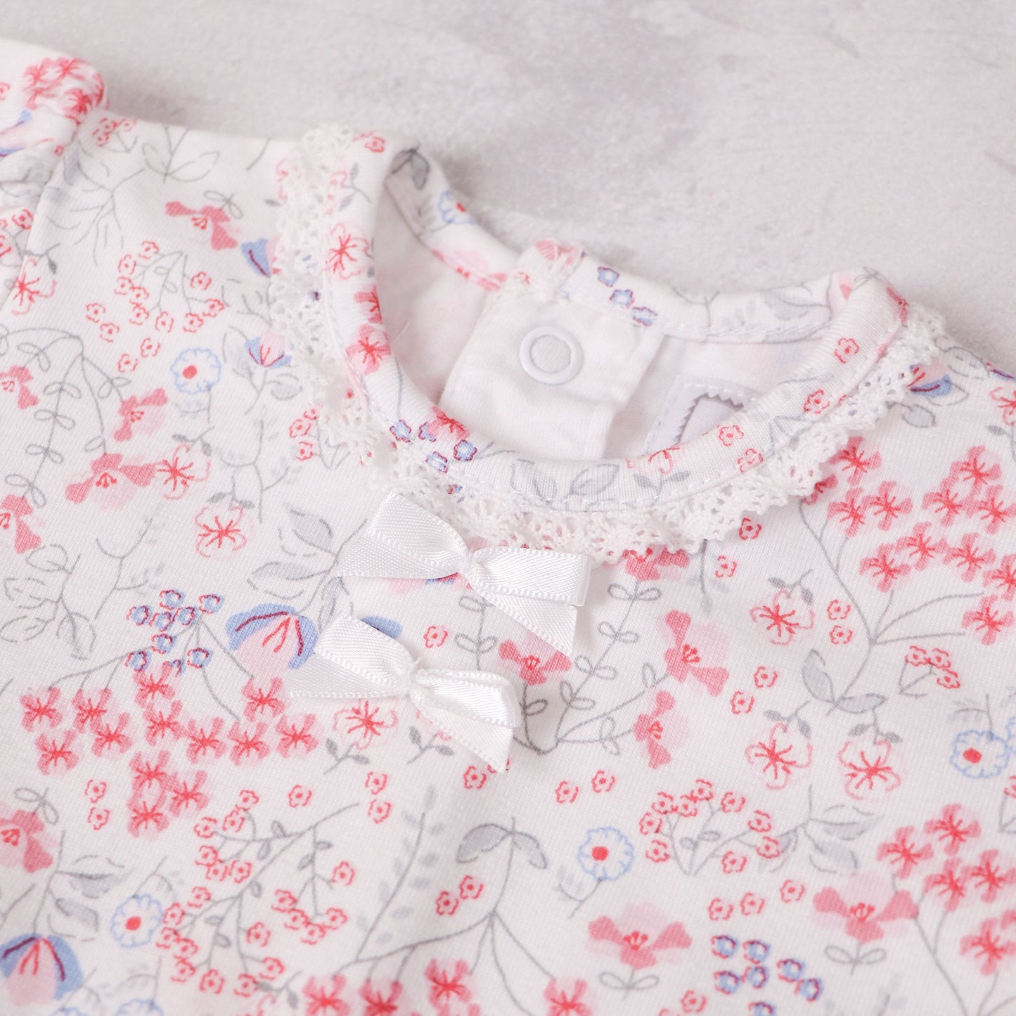 Lacey Girls Floral Print Babygrow & Hairband