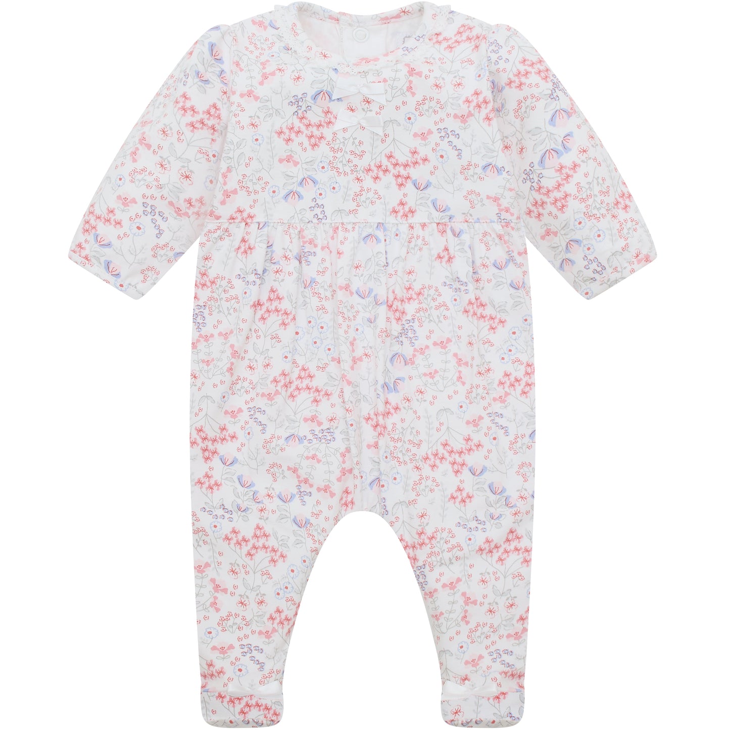 Lacey Girls Floral Print Babygrow & Hairband