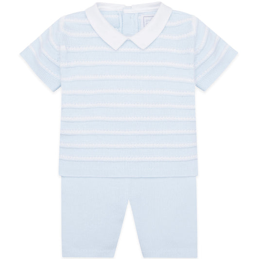 Jerry Blue Boys Stripe Knit Top and Shorts Set