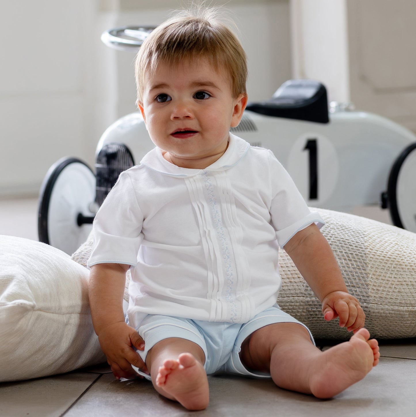 Liam Boys Blue Smart Cotton Summer Outfit