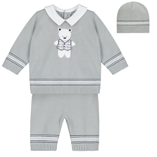 Carter Grey Knit Outfit with Hat