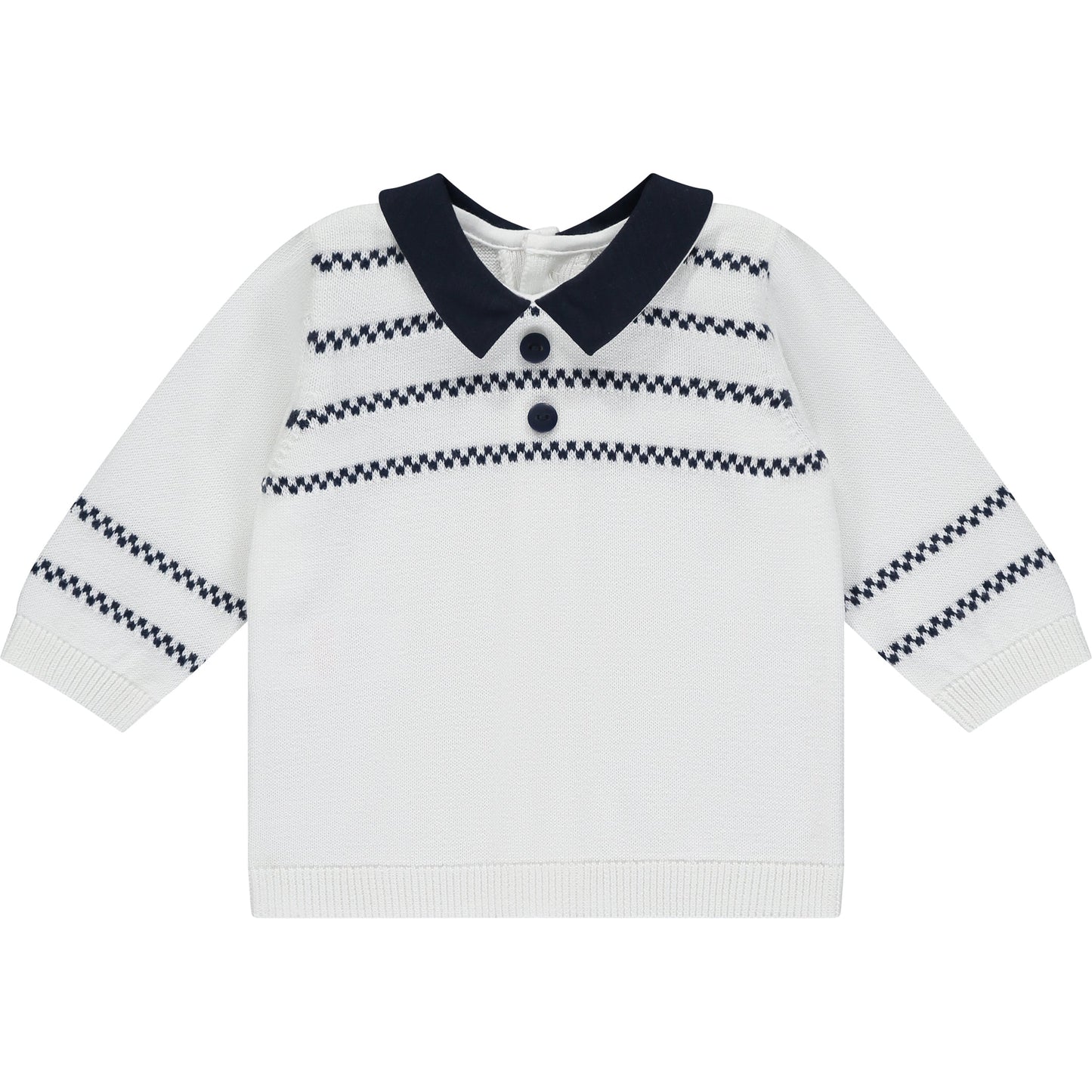 Declan Navy Knit Baby Boys Trouser Set with Hat