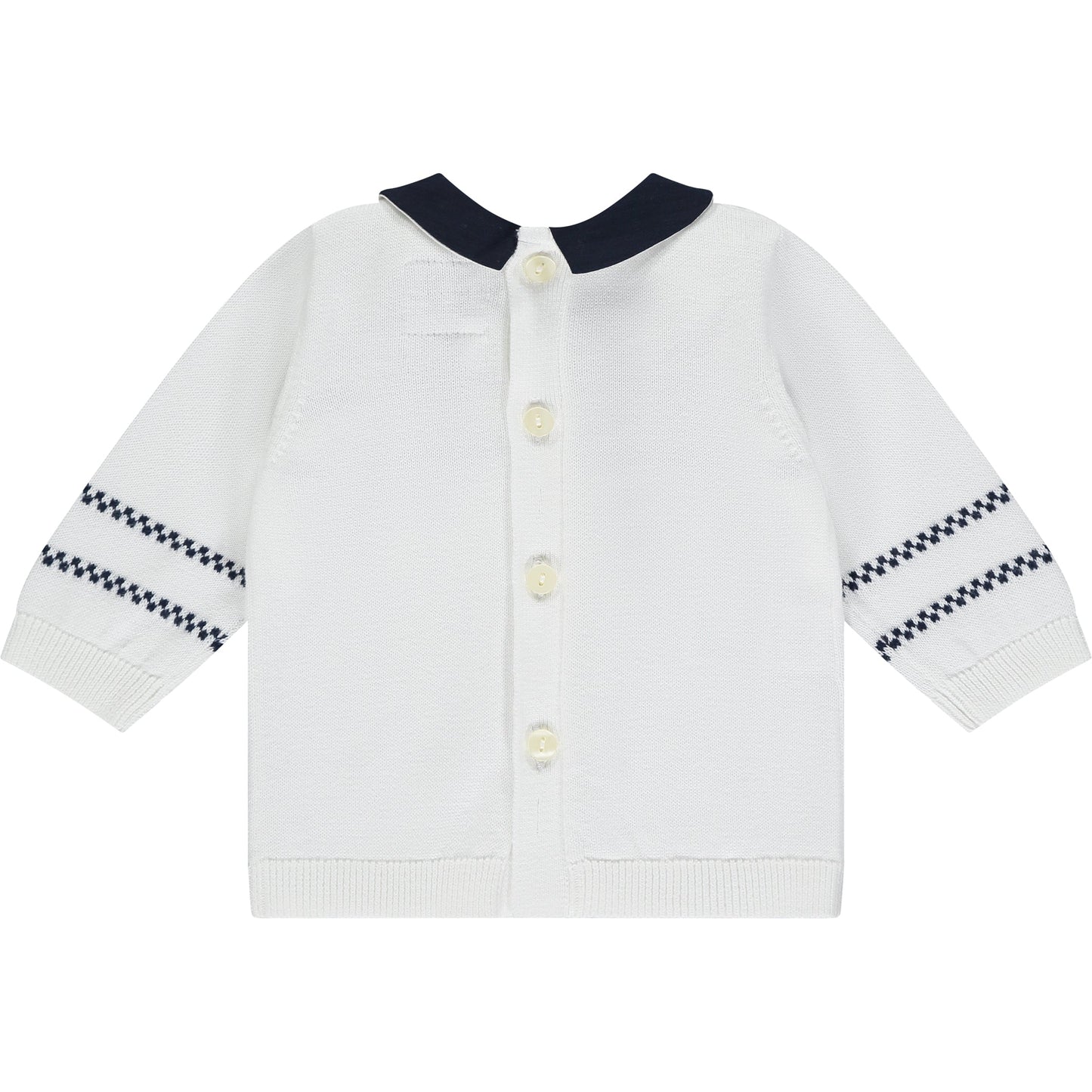 Declan Navy Knit Baby Boys Trouser Set with Hat