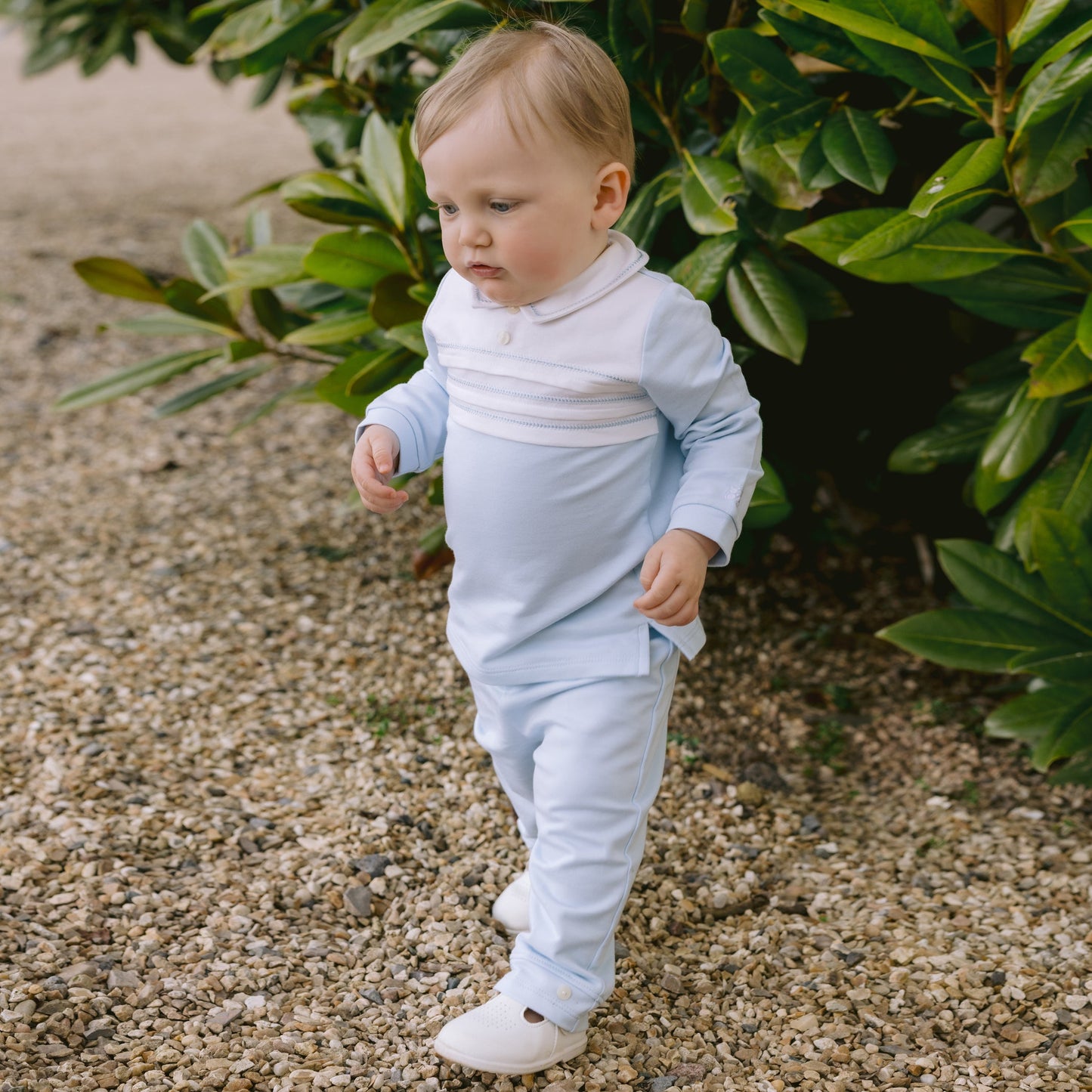 Kevin Boys Blue Pleated Top & Trouser Set