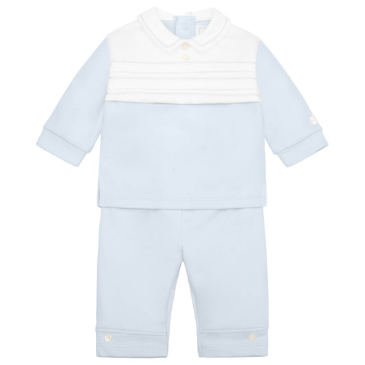 Kevin Boys Blue Pleated Top & Trouser Set