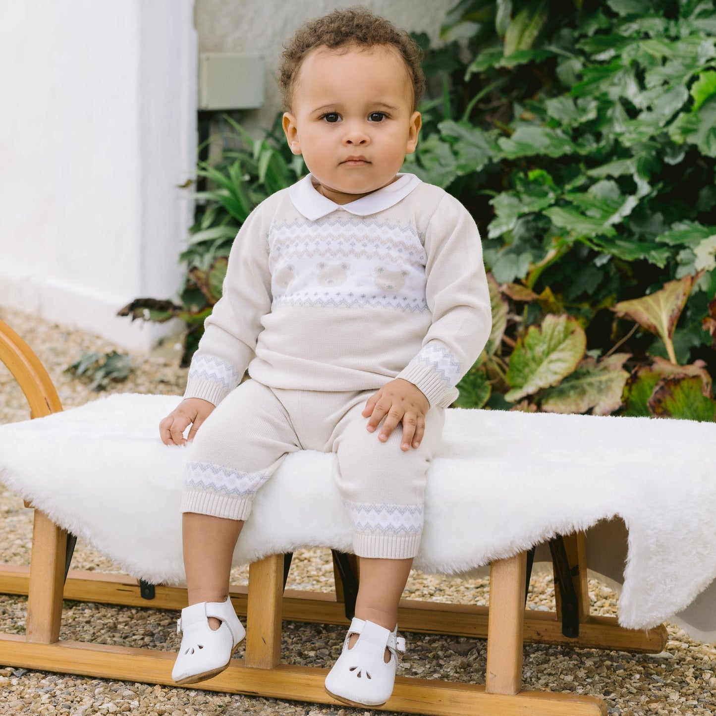 Kipling Stone Cotton Knitted Teddy Outfit & Hat Set