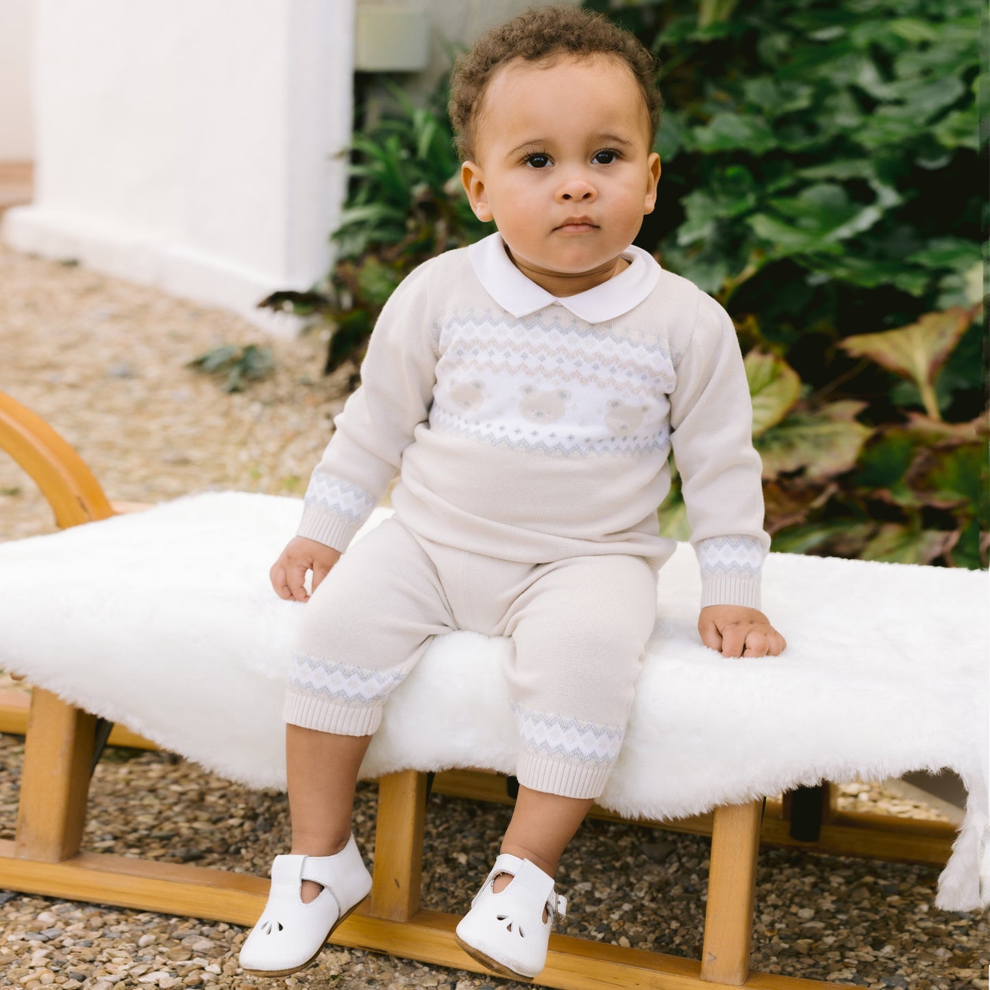 Kipling Stone Cotton Knitted Teddy Outfit & Hat Set