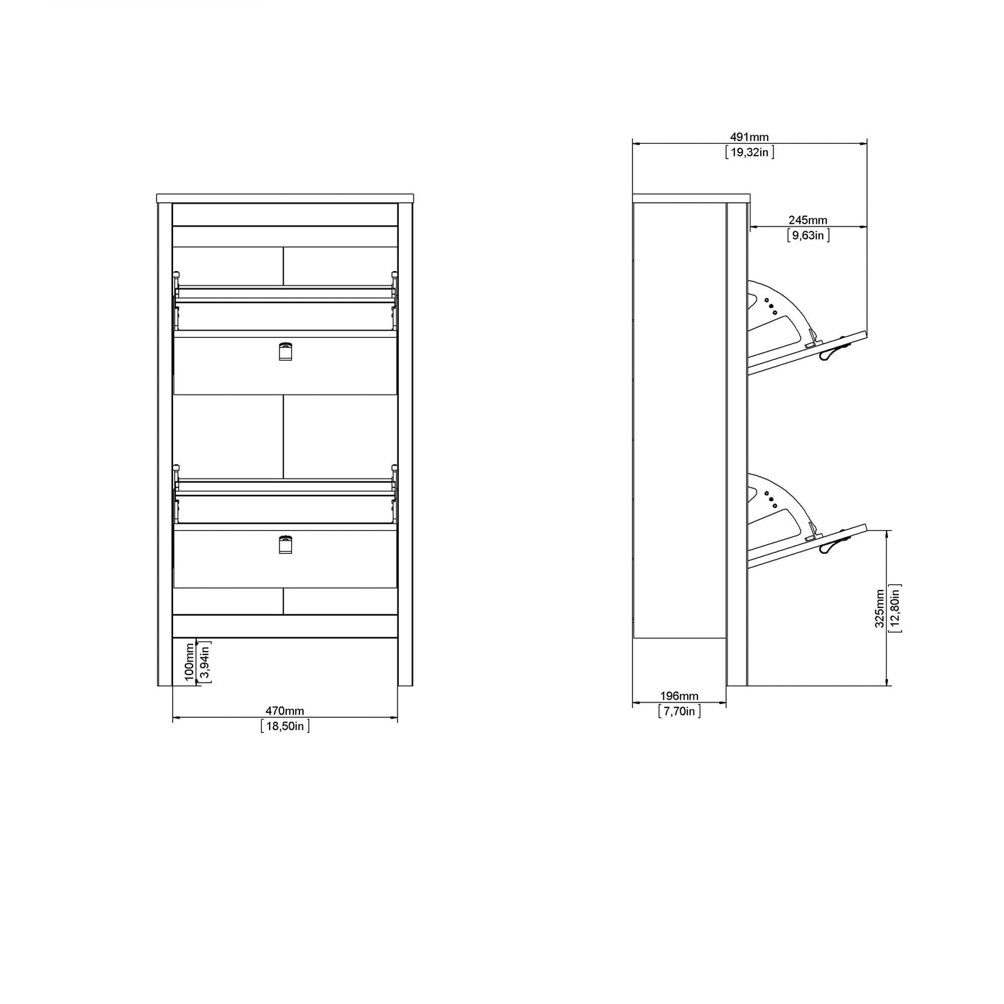 Harrow Shoe Cabinet in White