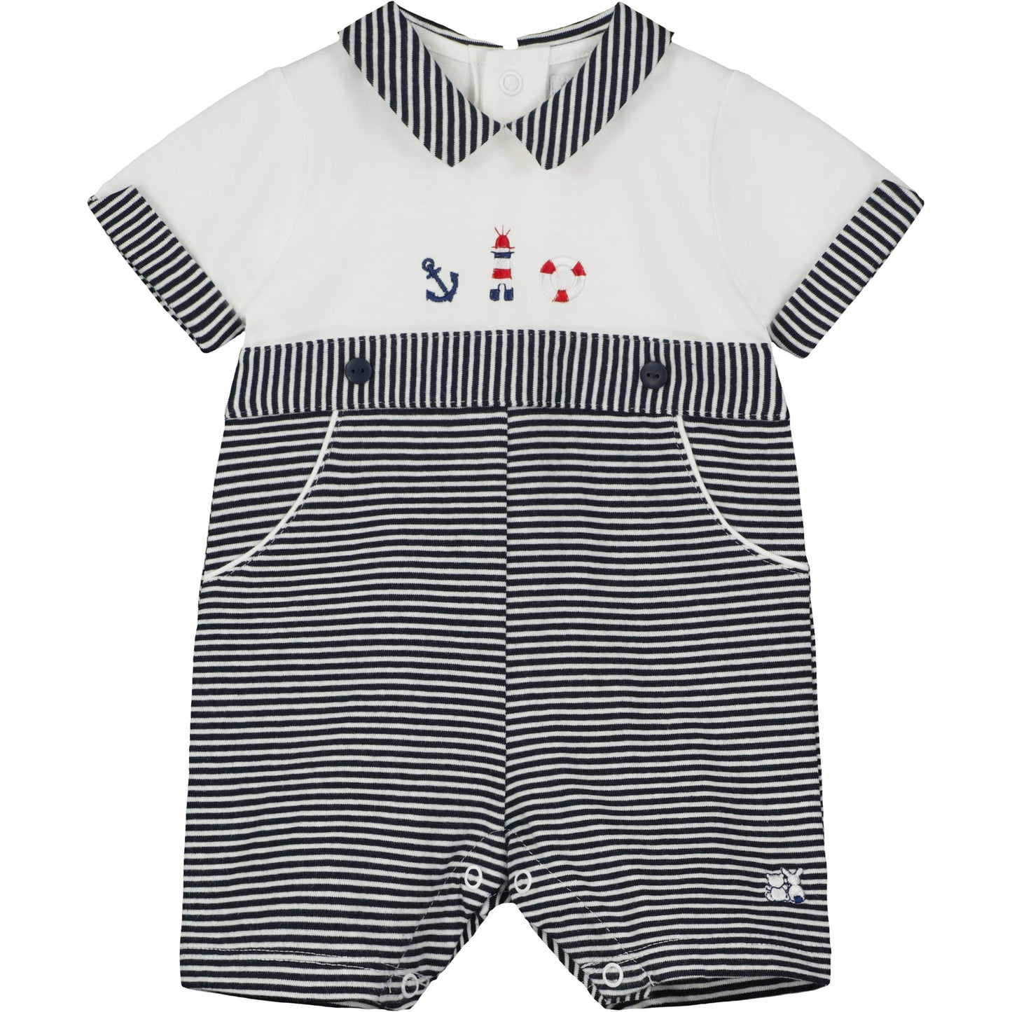 Finch Navy Nautical Boys Romper