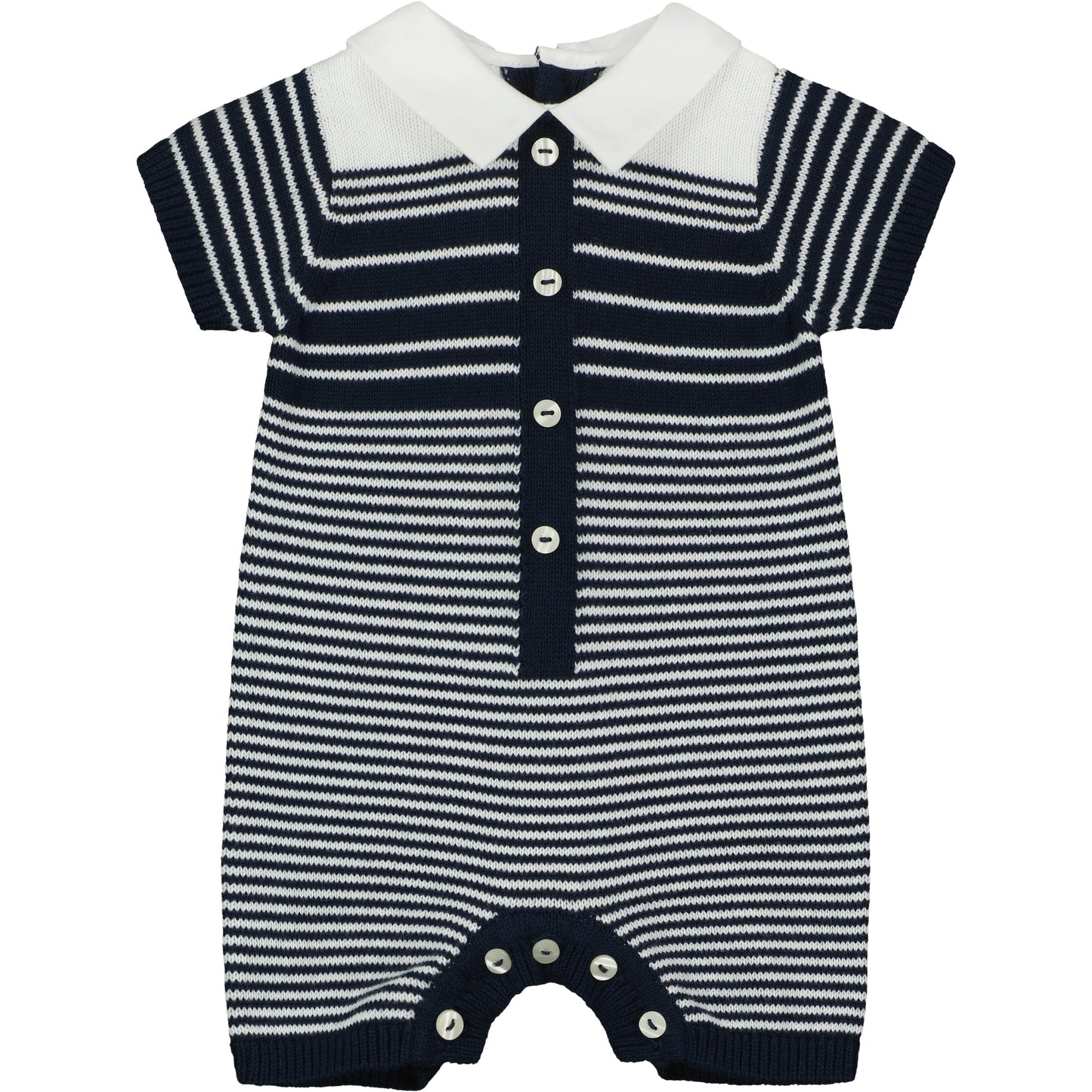 Fabian Navy Knitted Boys Romper