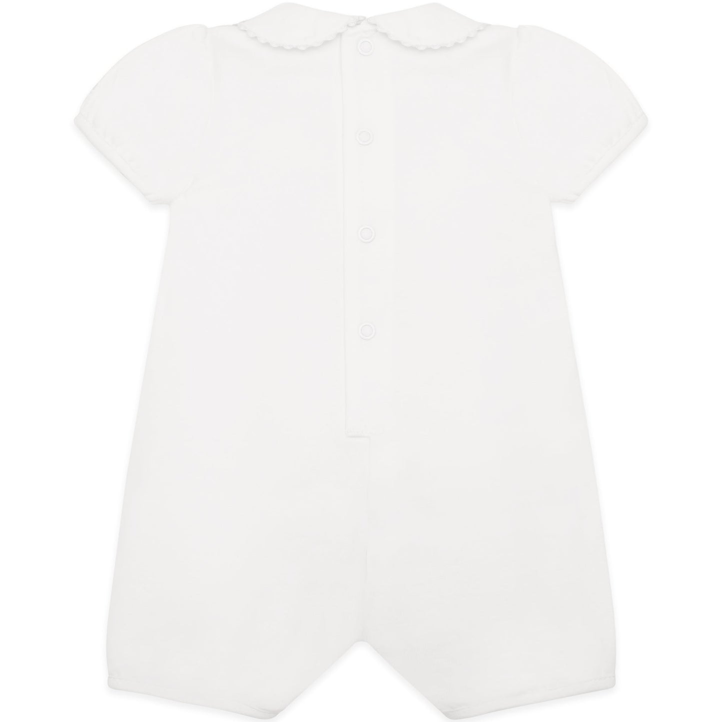 Jody White Girls Heart Embroidery Romper