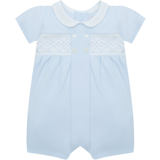 Lawrence Boys Blue Smart Cotton Romper