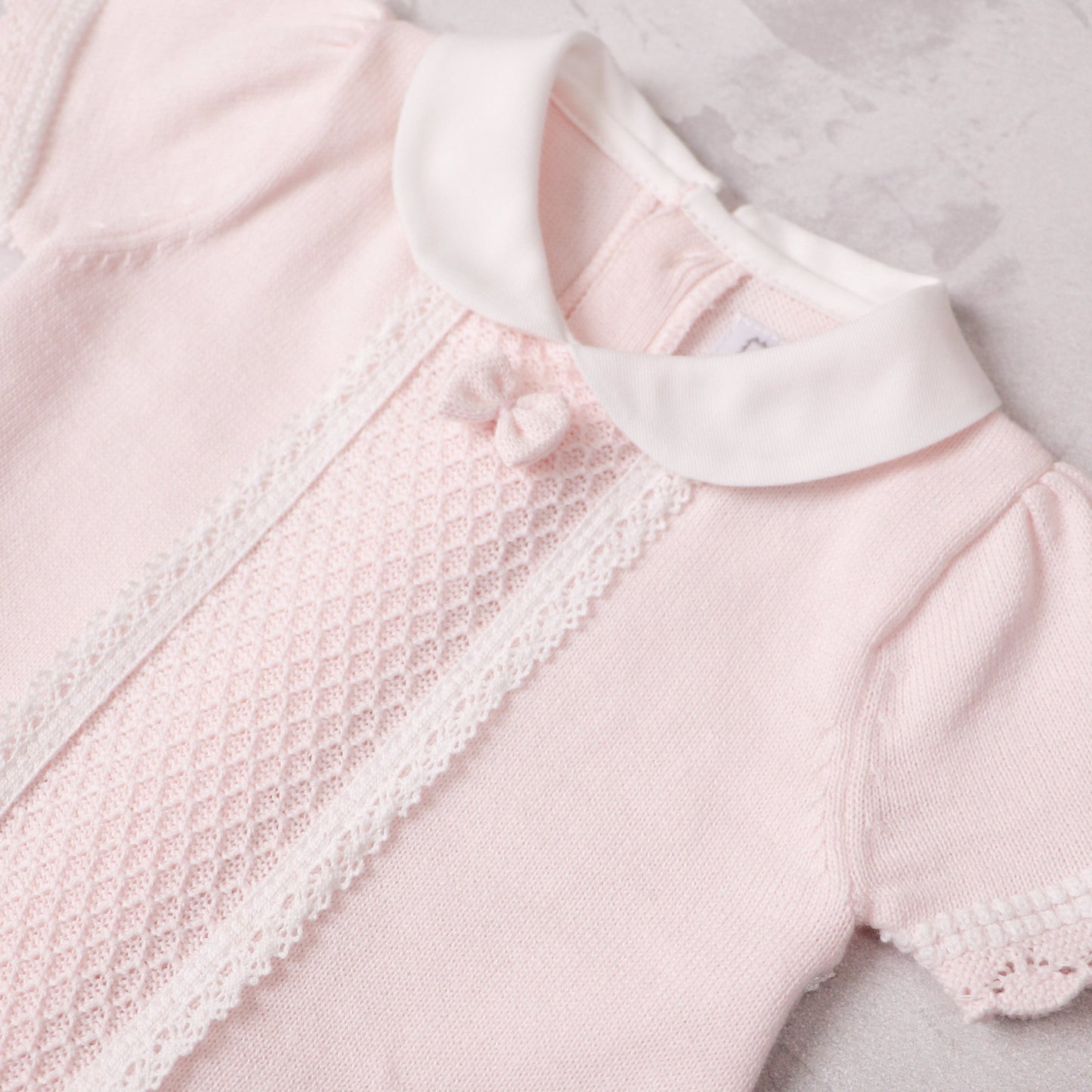 Layla Baby Girls Pink Knit Romper