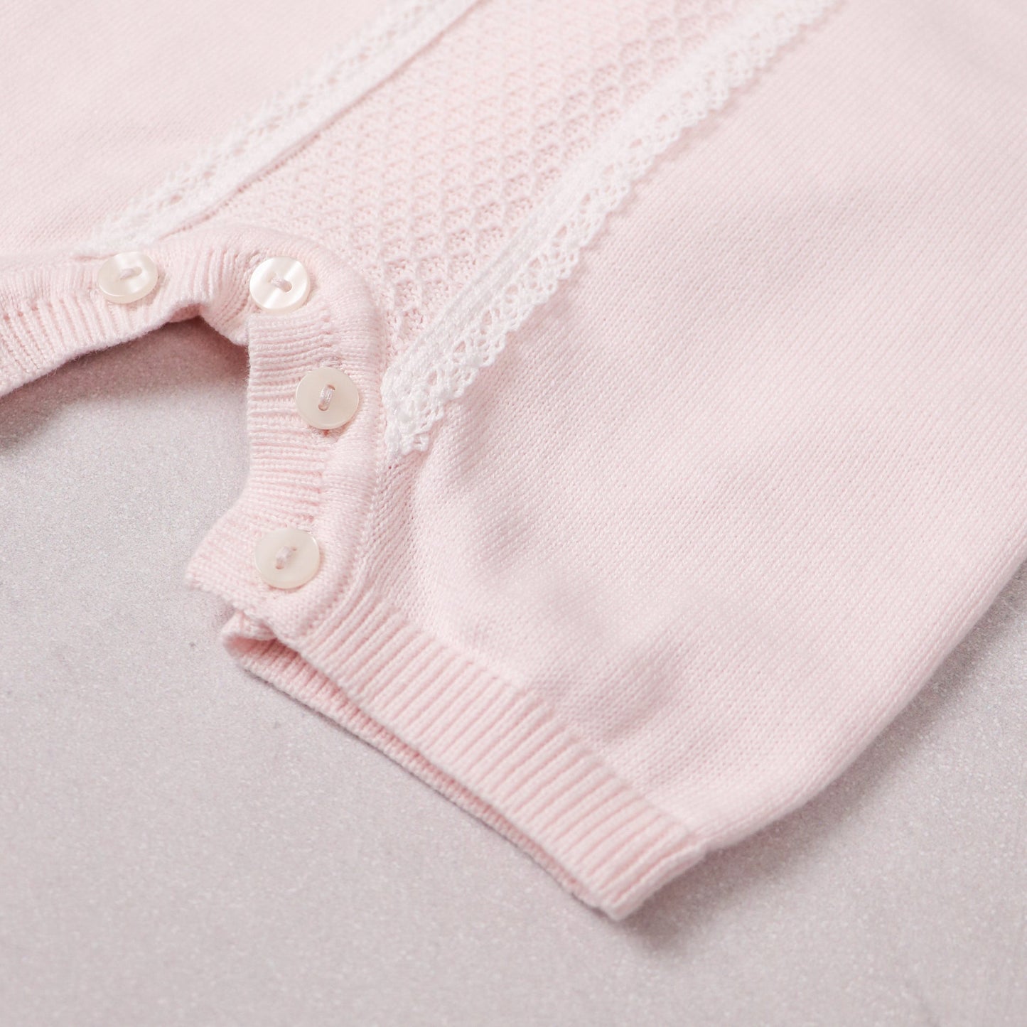 Layla Baby Girls Pink Knit Romper