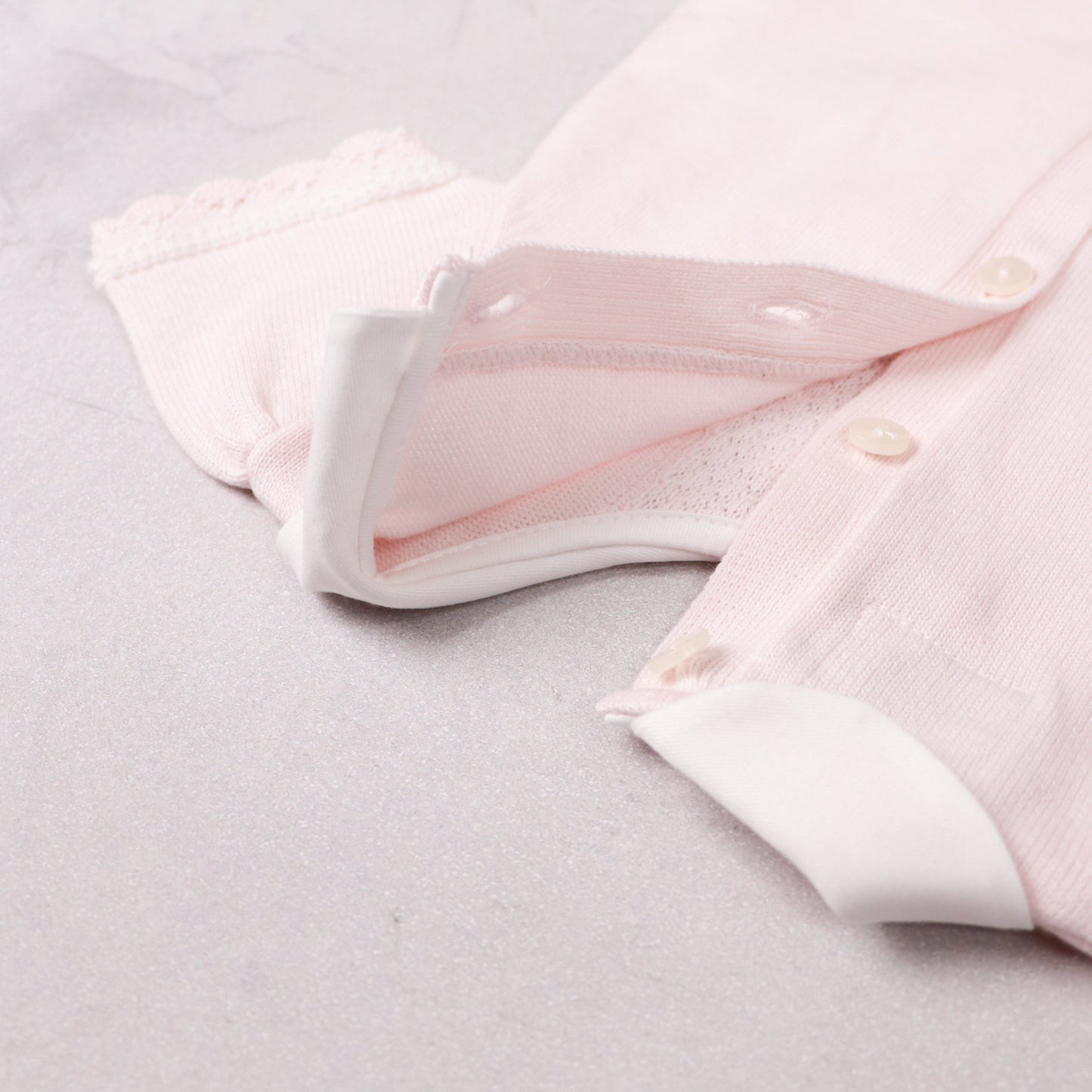 Layla Baby Girls Pink Knit Romper
