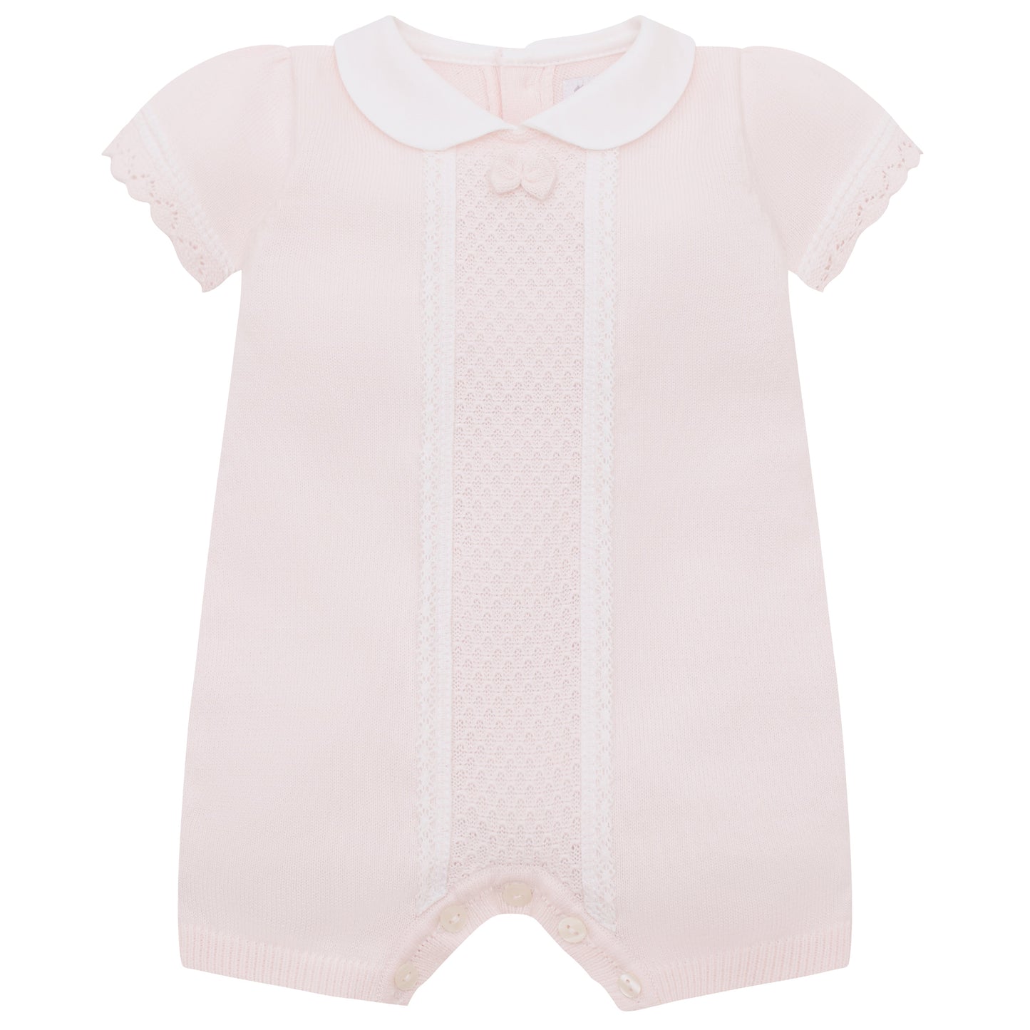 Layla Baby Girls Pink Knit Romper