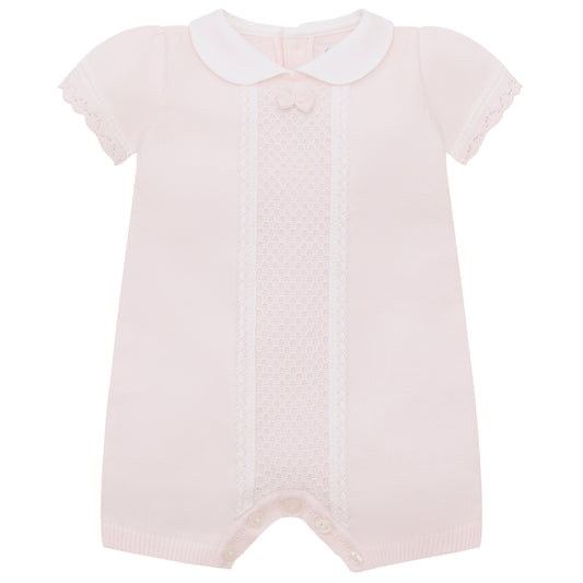 Layla Baby Girls Pink Knit Romper