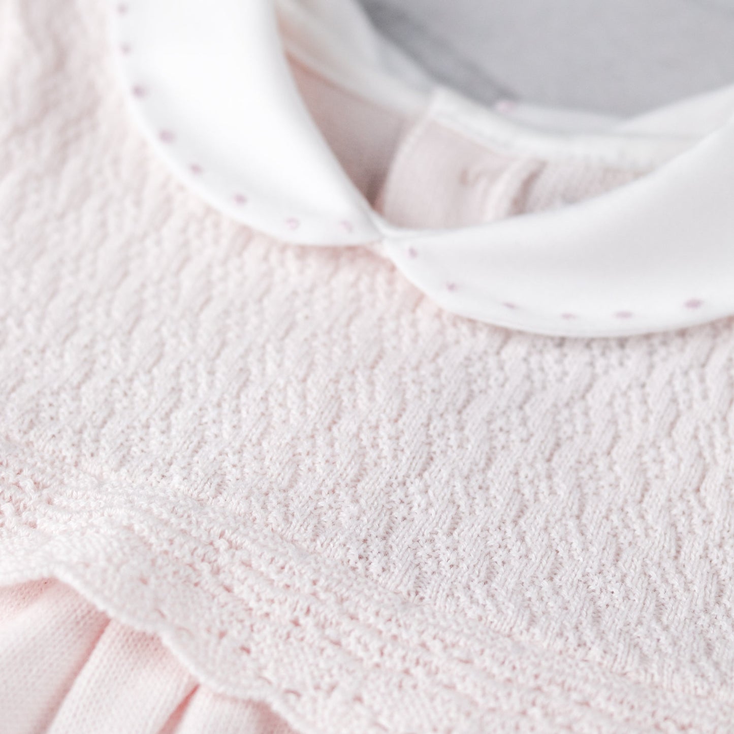 Kristina Pink Cotton Knitted Dress with Bow Tights