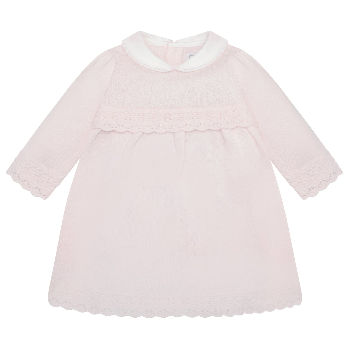 Kristina Pink Cotton Knitted Dress with Bow Tights