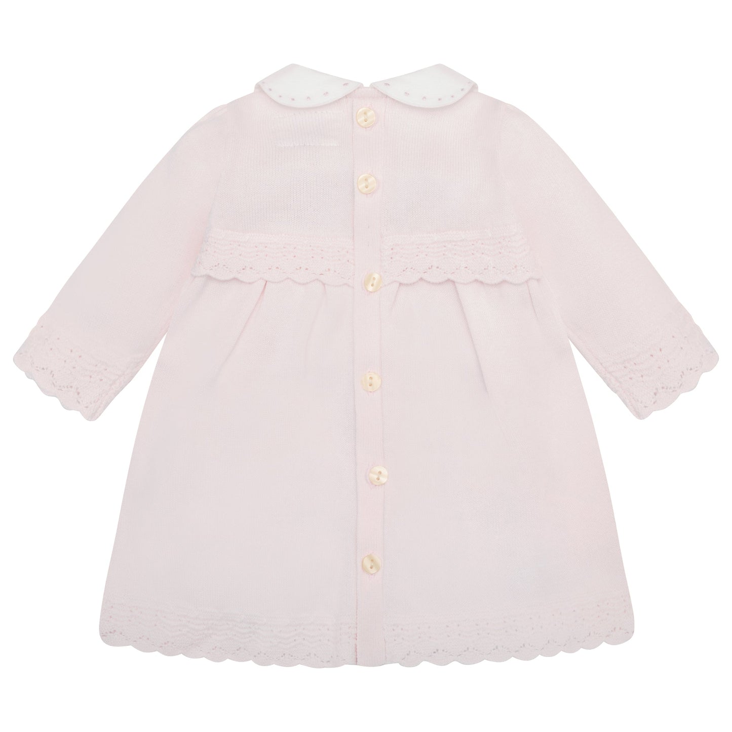 Kristina Pink Cotton Knitted Dress with Bow Tights