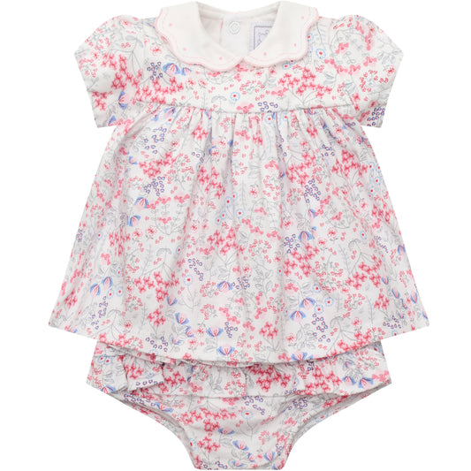 Lola Girls Floral Dress & Frilly Pants Set