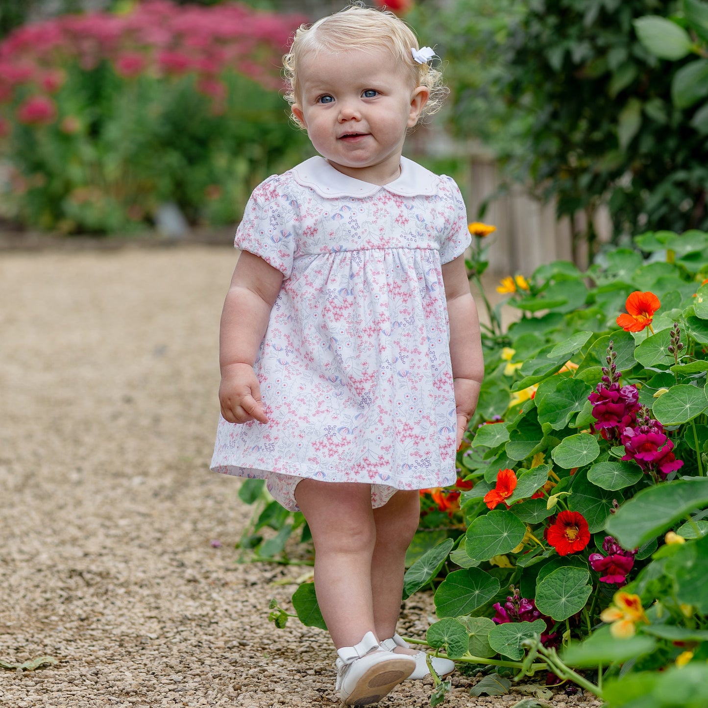 Lola Girls Floral Dress & Frilly Pants Set