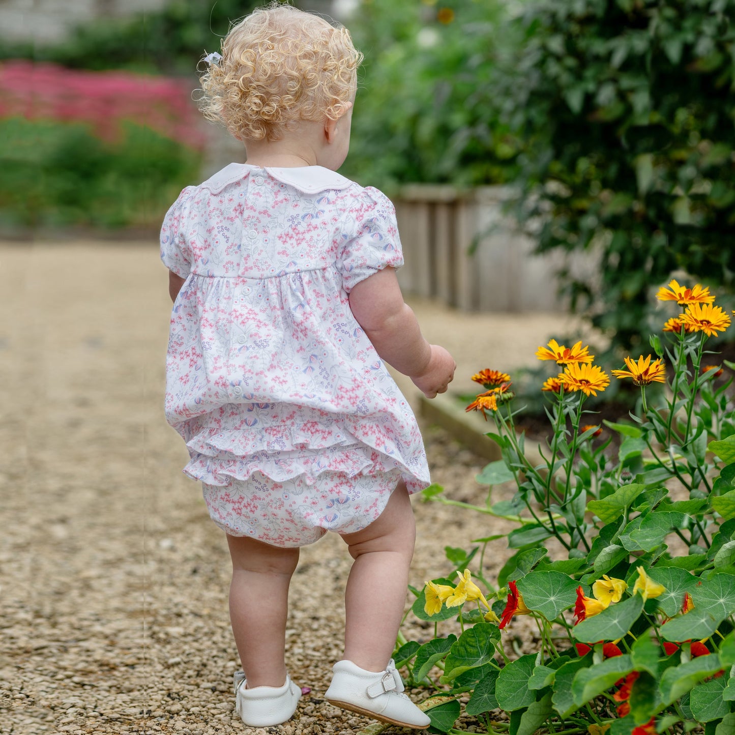 Lola Girls Floral Dress & Frilly Pants Set