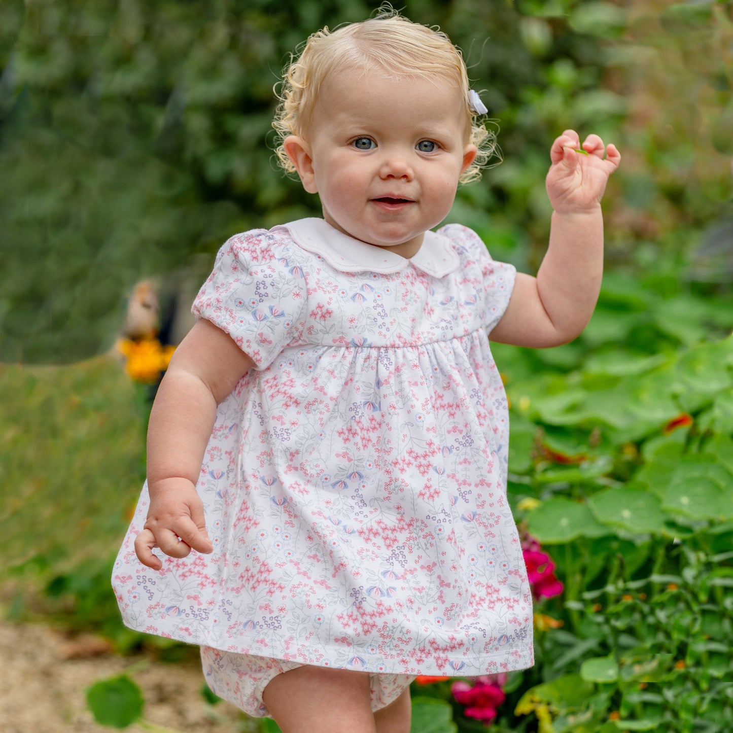 Lola Girls Floral Dress & Frilly Pants Set