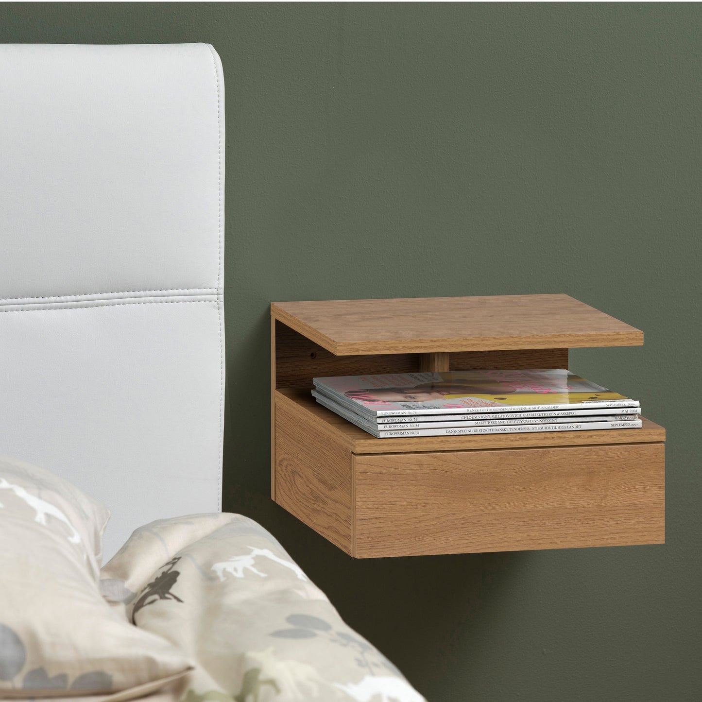 Ashlan Bedside Cabinet with 1 Drawer in Oak