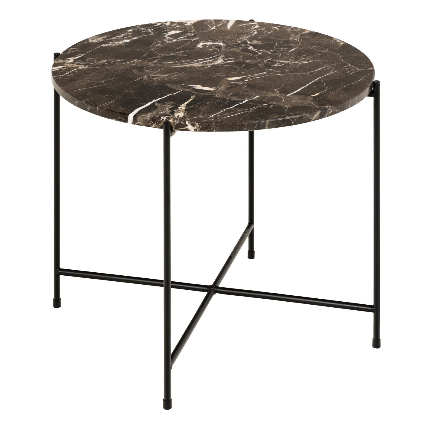 Avila Side Table with Brown Marble Top