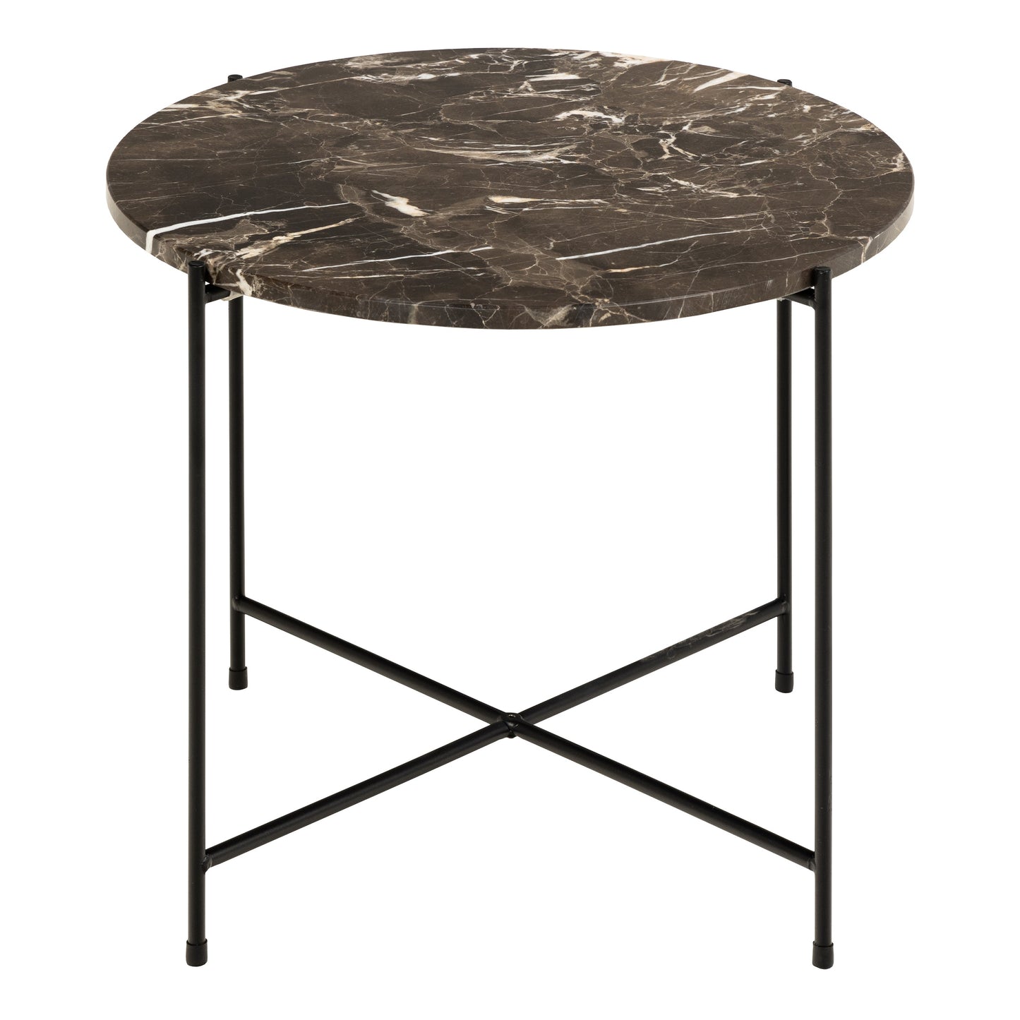 Avila Side Table with Brown Marble Top