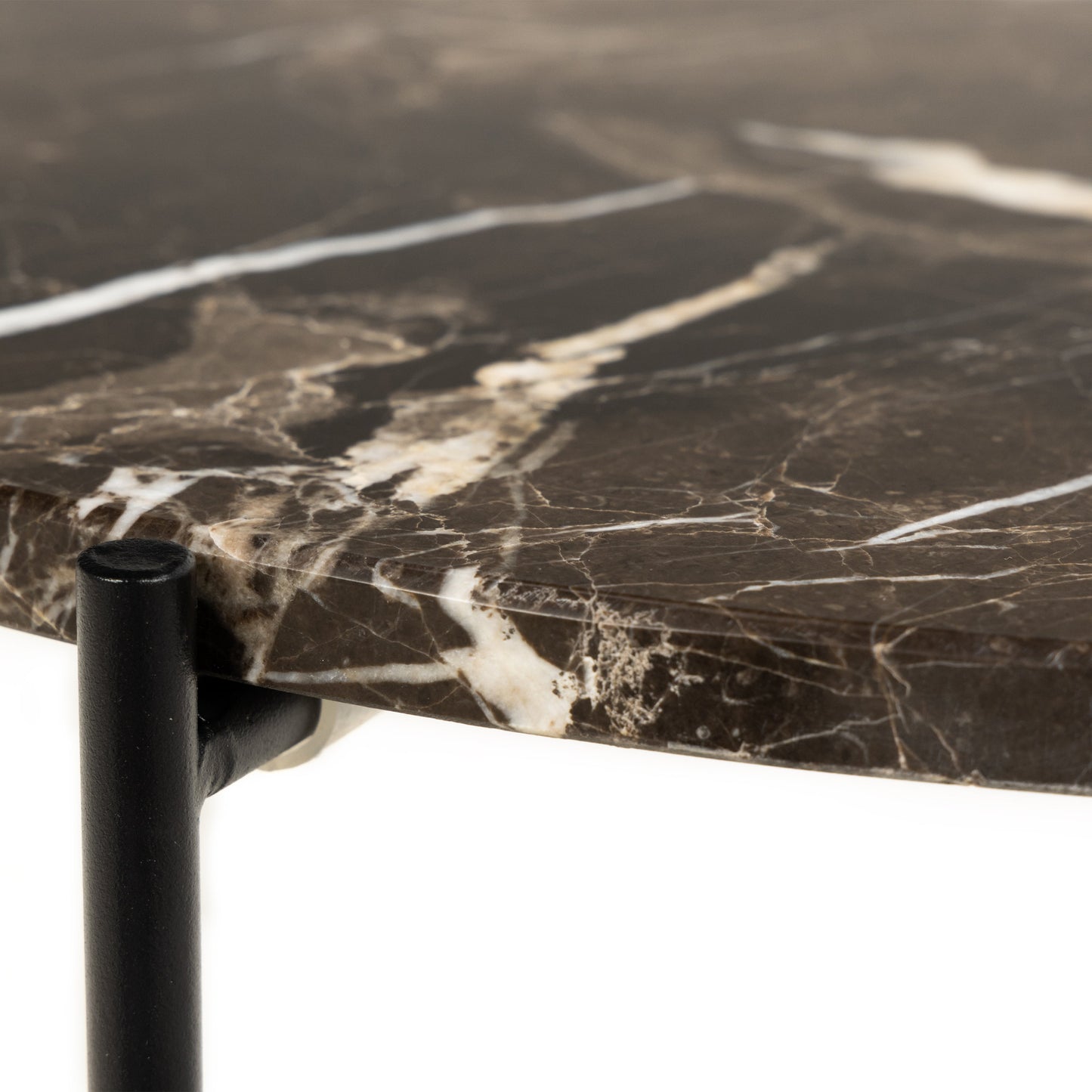 Avila Side Table with Brown Marble Top