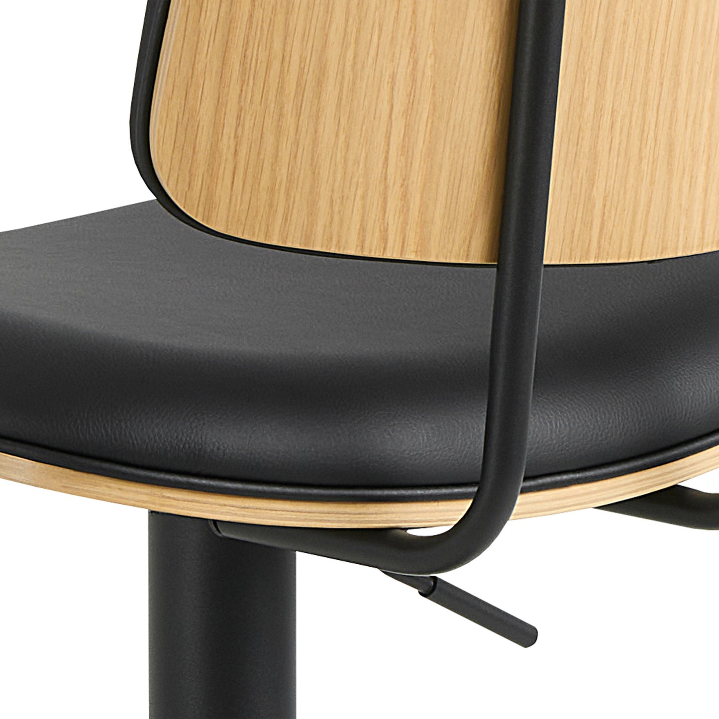 Linden Swivel Bar Stool With Height Adjustable Function in Matt Black