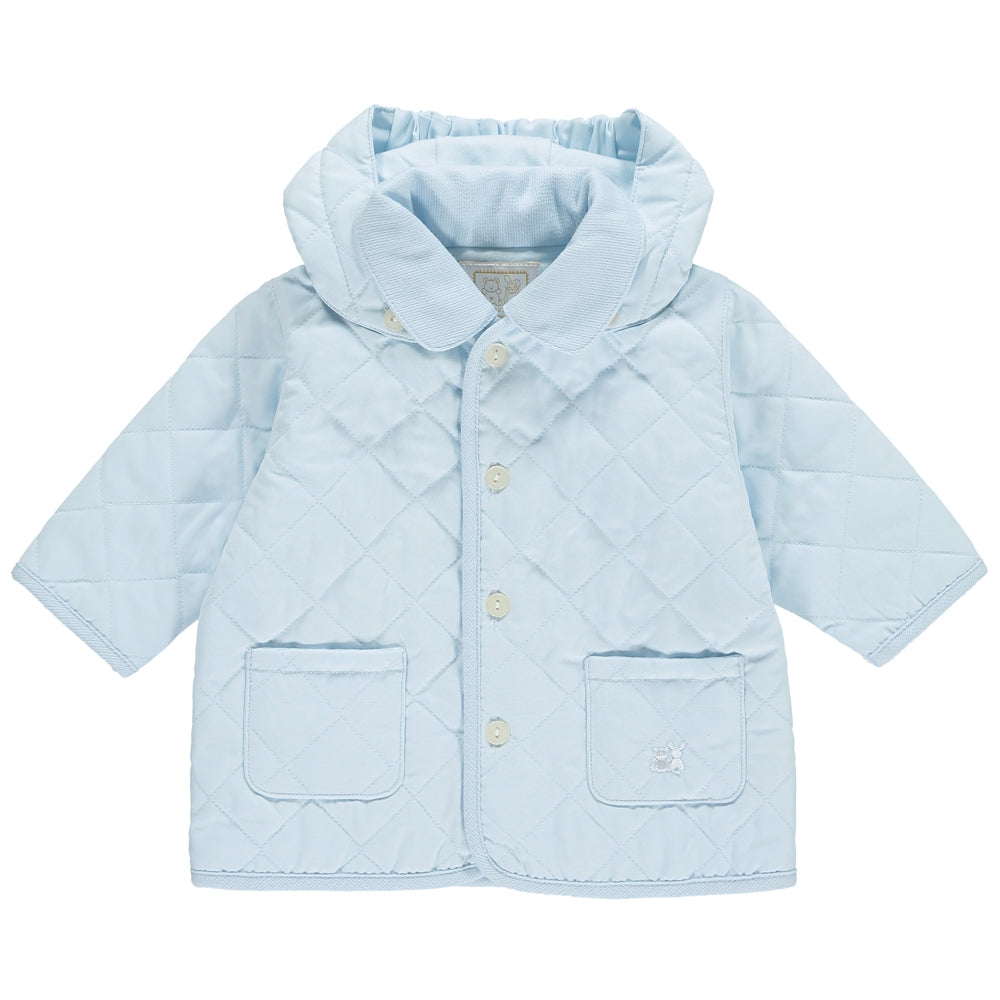 Curtis Blue Quilted Jacket with Hood