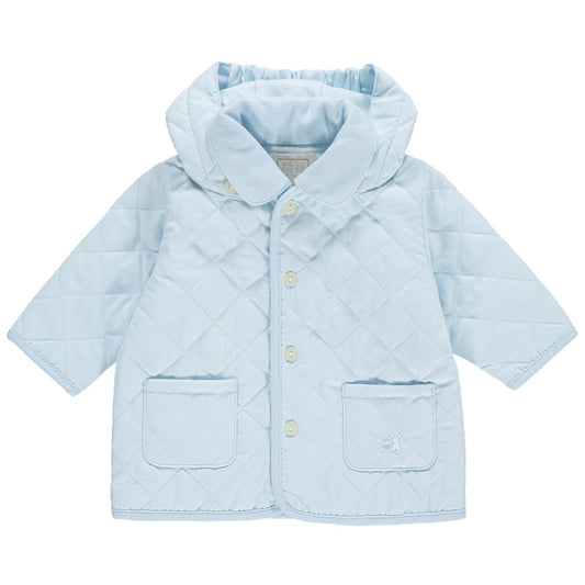 Curtis Blue Quilted Jacket with Hood