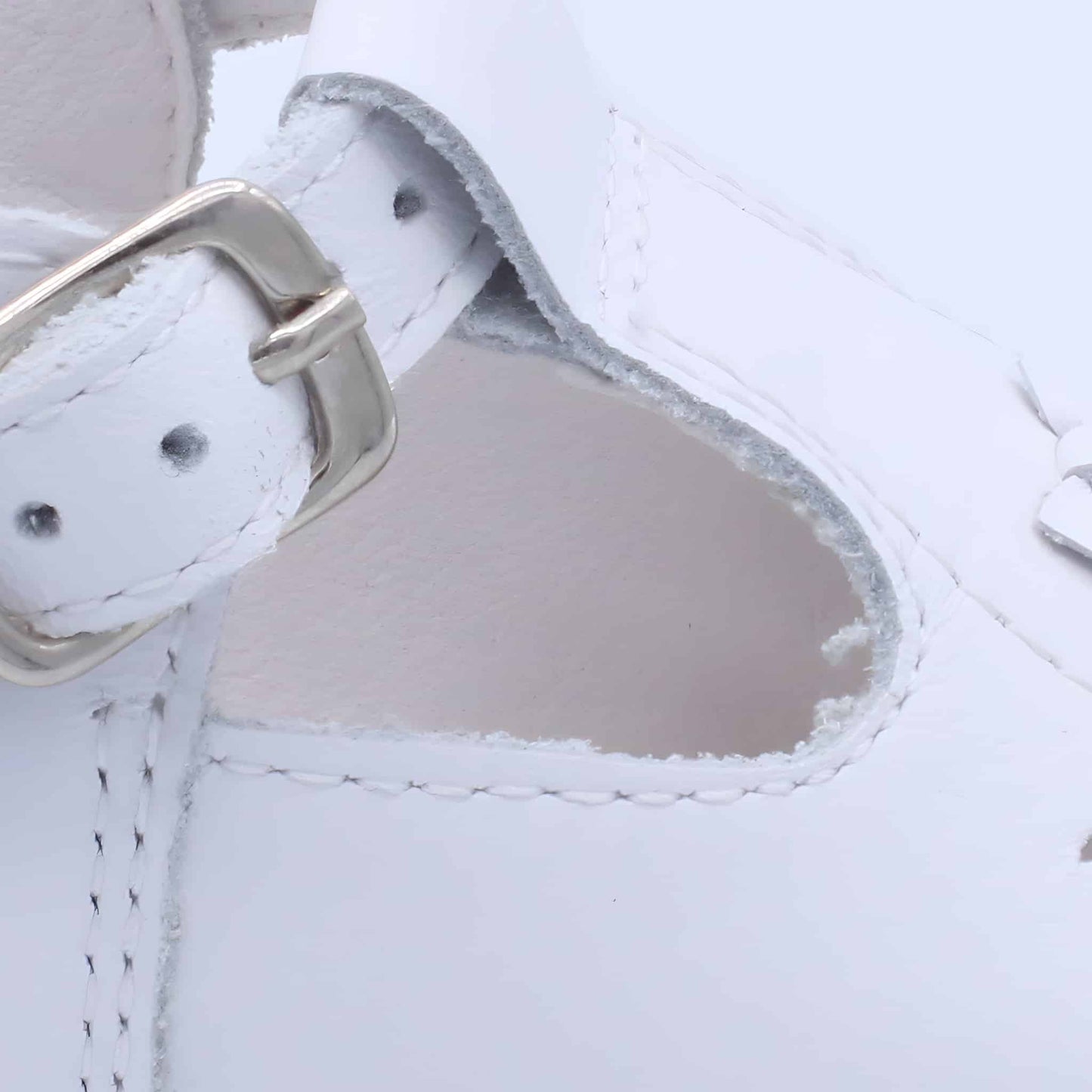 'Carmel' Girls White Leather T-Bar Shoes